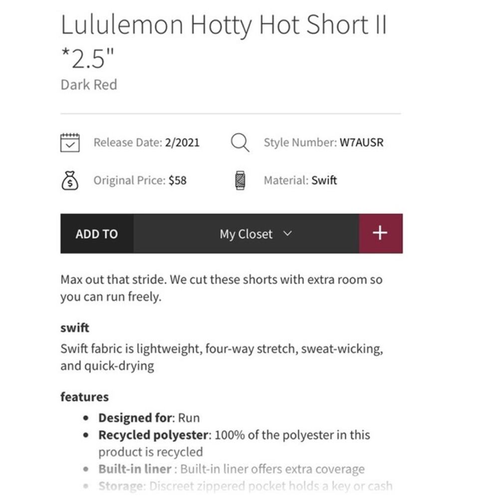 Lululemon Hotty Hot Short II 2.5 Athleisure Running Patriotic Workout Athletic 8 - Picture 14 of 14